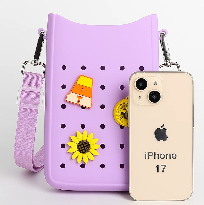 Bolsa de ombro feminina de silicone Fashion Candy para iPhone 17, Pro, Pro Max – à prova d'água e portátil para viagens e uso diário