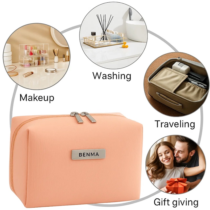 Bolsa de cosméticos de poliéster personalizável – Bolsa de maquiagem moderna com logotipo | Designs personalizados OEM e ODM
